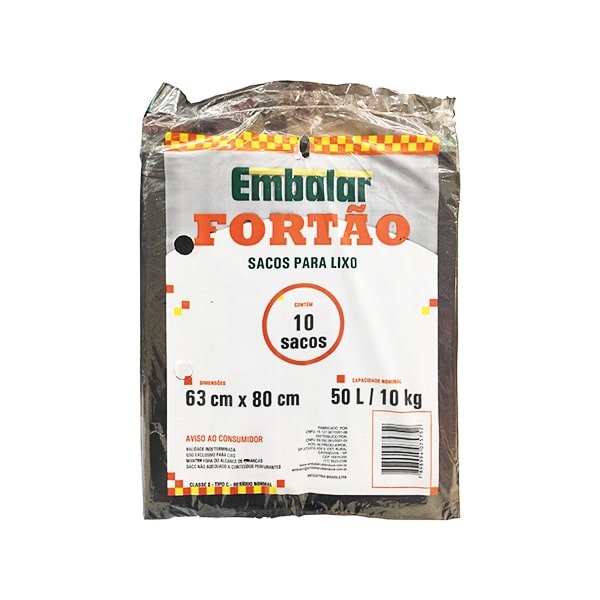 Saco Lixo Fortão 50LT/10KG 63*80 10UN